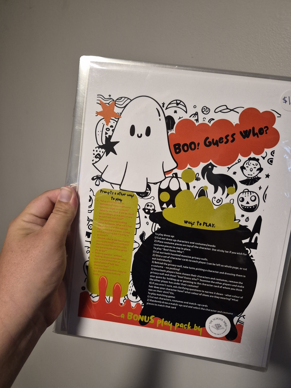 NEW small Shop The School Shed Halloween Ghost Matching Game Activity Game Set